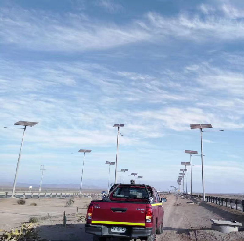 Solar street lights in Chile